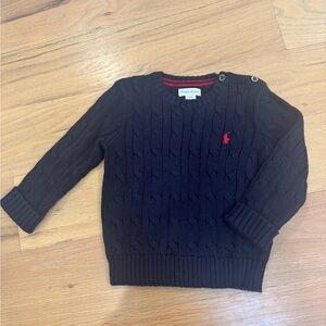 Ralph Lauren Men's Dark Blue Cable-Knit Sweater